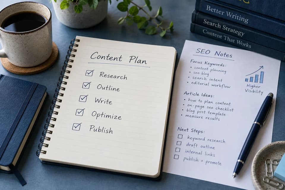 Content planning and SEO publishing workflow